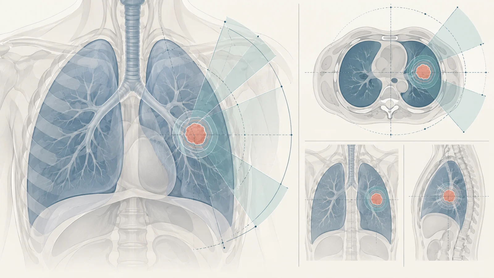 How does the purpose of lung cancer radiation shape care?
