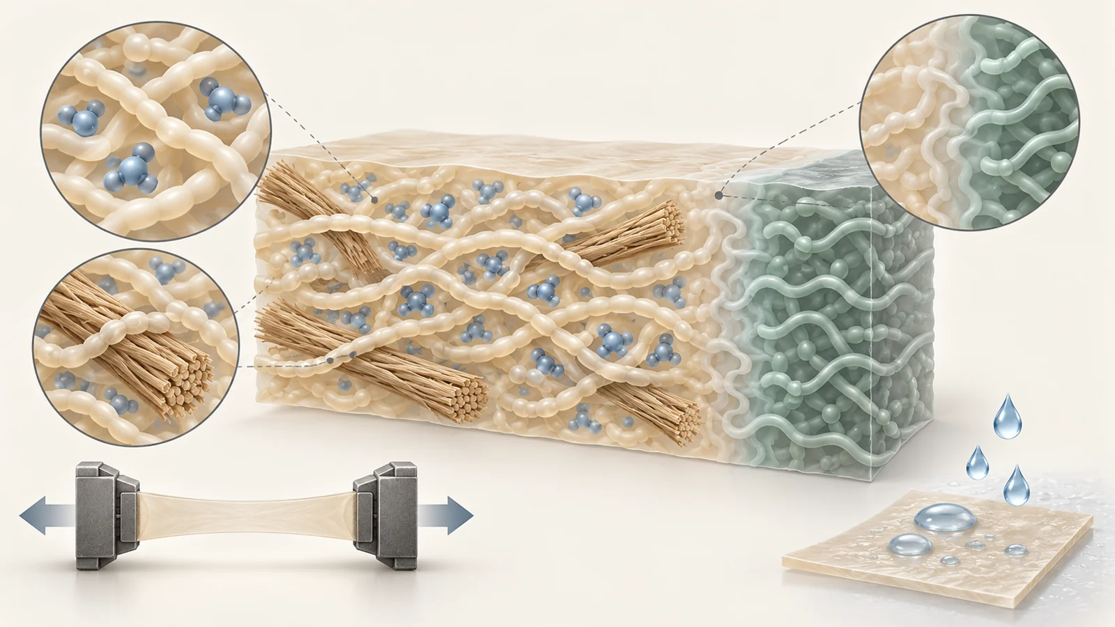 What do glycerol, plant fibres and other plastics change in a starch film?