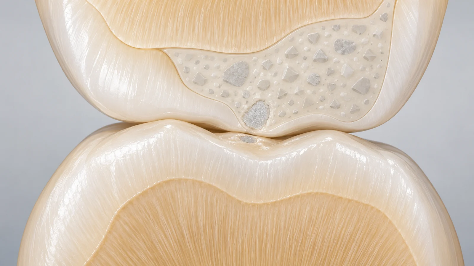 What makes a tooth-colored filling wear down during use?